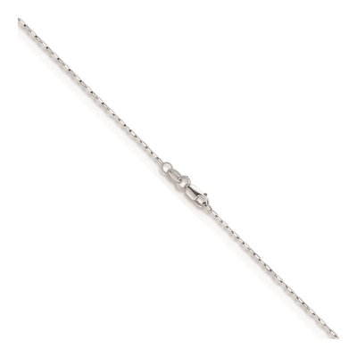 14K White Gold 1.2mm Diamond-Cut Flat Oval Cable Chain – view 4