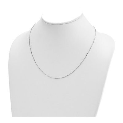 14K White Gold 1.2mm Diamond-Cut Flat Oval Cable Chain – view 5