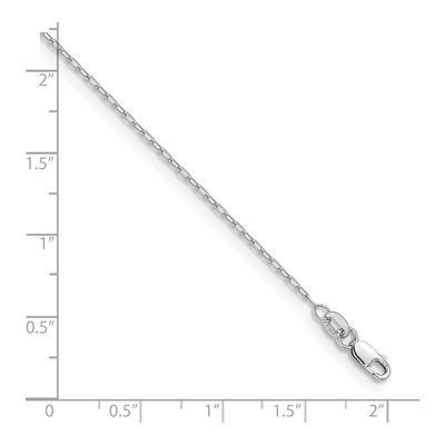 14K White Gold 1.2mm Diamond-Cut Flat Oval Cable Chain – view 7