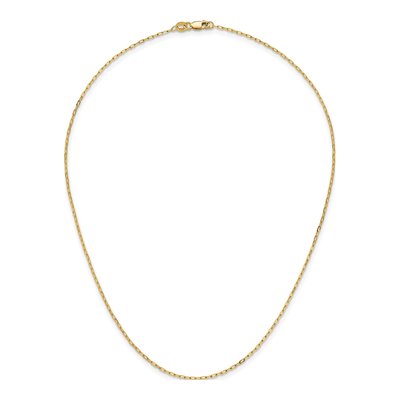 14K Yellow Gold 1.2mm Diamond-Cut Flat Oval Cable Chain – view 6