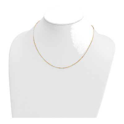 14K Yellow Gold 1.2mm Diamond-Cut Flat Oval Cable Chain – view 5