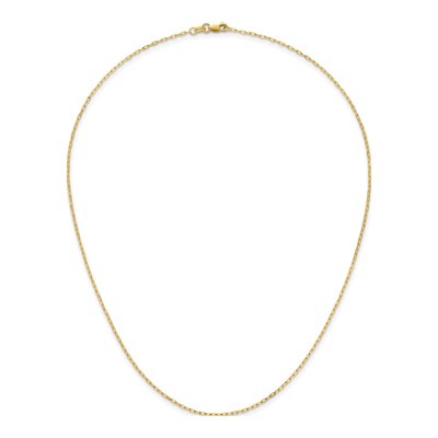 14K Yellow Gold 1.2mm Diamond-Cut Flat Oval Cable Chain – view 6