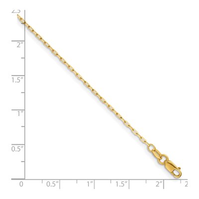 14K Yellow Gold 1.2mm Diamond-Cut Flat Oval Cable Chain – view 7
