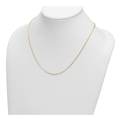 14K Yellow Gold 1.2mm Diamond-Cut Flat Oval Cable Chain – view 5