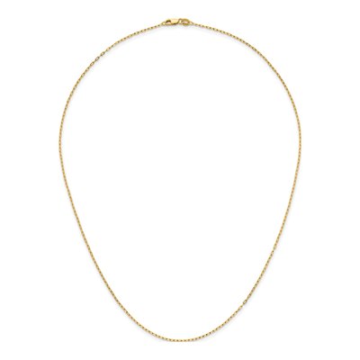 14K Yellow Gold 1.2mm Diamond-Cut Flat Oval Cable Chain – view 6
