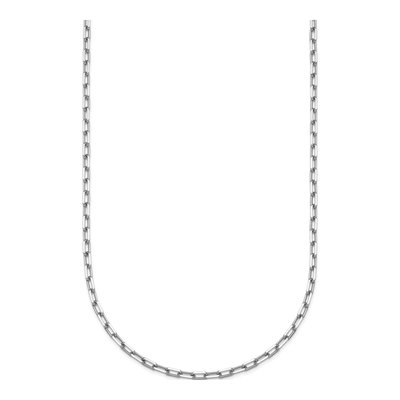 14K White Gold 2.2mm Diamond-Cut Flat Oval Cable Chain