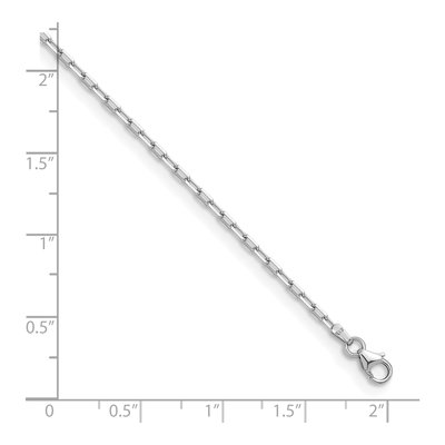 14K White Gold 2.2mm Diamond-Cut Flat Oval Cable Chain – view 5