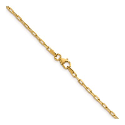 14K Yellow Gold 2.2mm Diamond-Cut Flat Oval Cable Chain – view 4