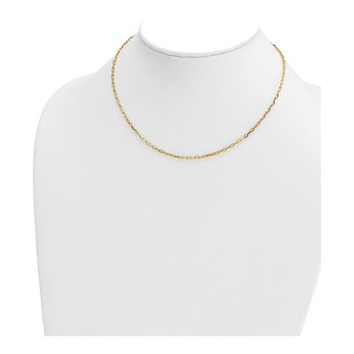 14K Yellow Gold 2.2mm Diamond-Cut Flat Oval Cable Chain – view 5