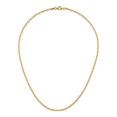 14K Yellow Gold 2.2mm Diamond-Cut Flat Oval Cable Chain – view 6