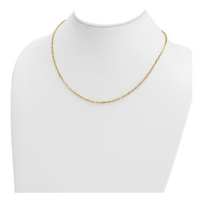 14K Yellow Gold 2.2mm Diamond-Cut Oval Flat Cable Chain – view 5