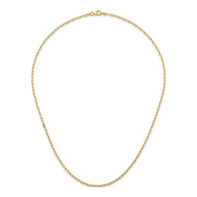 14K Yellow Gold 2.2mm Diamond-Cut Oval Flat Cable Chain – view 6