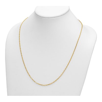 14K Yellow Gold 2.2mm Diamond-Cut Flat Oval Cable Chain – view 5
