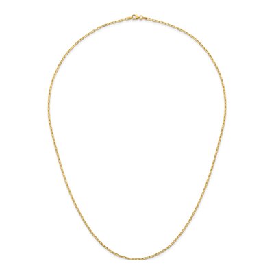 14K Yellow Gold 2.2mm Diamond-Cut Flat Oval Cable Chain – view 6