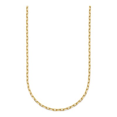 14K Yellow Gold 2.2mm Diamond-Cut Flat Oval Cable Chain