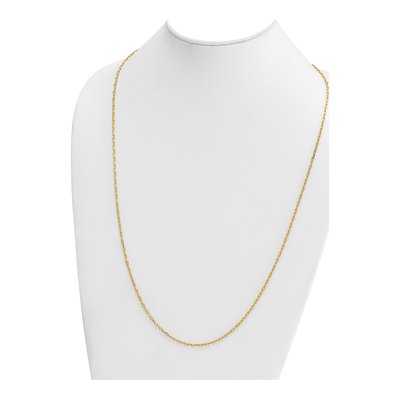 14K Yellow Gold 2.2mm Diamond-Cut Flat Oval Cable Chain – view 5