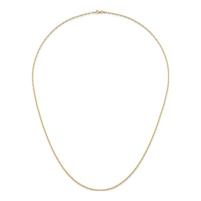 14K Yellow Gold 2.2mm Diamond-Cut Flat Oval Cable Chain – view 6