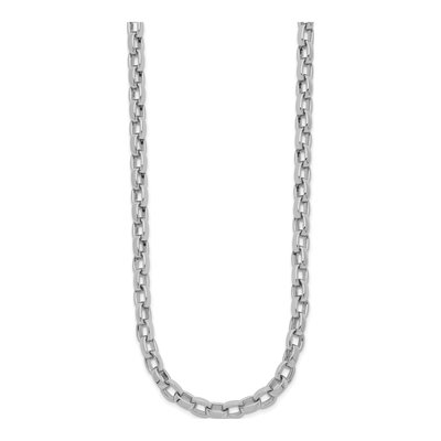 14K White Gold 5.7mm Oval Open Link Chain – view 2
