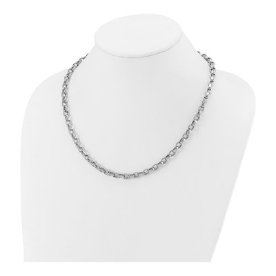 14K White Gold 5.7mm Oval Open Link Chain – view 3