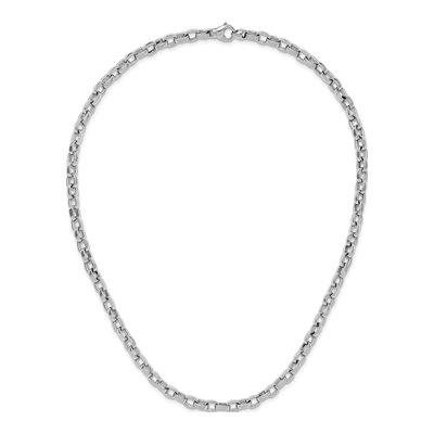 14K White Gold 5.7mm Oval Open Link Chain – view 4