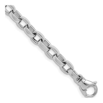 14K White Gold 5.7mm Oval Open Link Chain