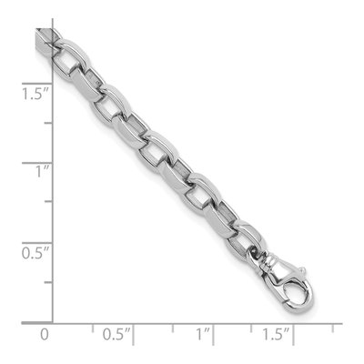 14K White Gold 5.7mm Oval Open Link Chain Bracelet – view 5