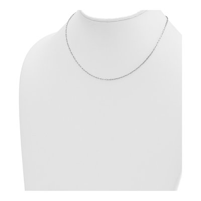 14K White Gold 1.4mm Flat Oval Open Link Chain – view 5