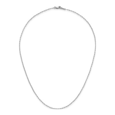 14K White Gold 1.4mm Flat Oval Open Link Chain – view 6
