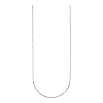 14K White Gold 1.4mm Oval Flat Open Link Chain – view 3