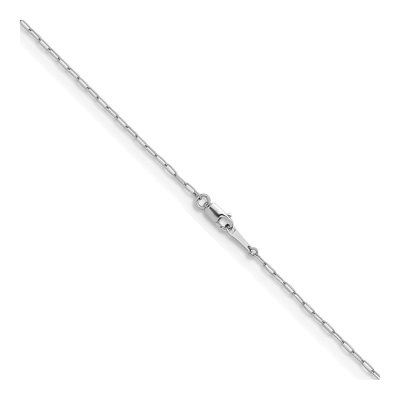 14K White Gold 1.4mm Oval Flat Open Link Chain – view 4