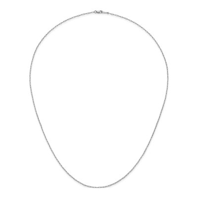 14K White Gold 1.4mm Oval Flat Open Link Chain – view 6