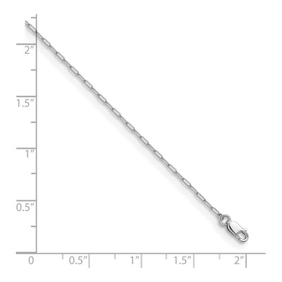 14K White Gold 1.4mm Oval Flat Open Link Chain – view 7