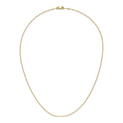 14K Yellow Gold 1.4mm Flat Oval Open Link Chain – view 6