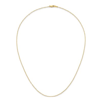 14K Yellow Gold 1.4mm Flat Oval Open Link Chain – view 6