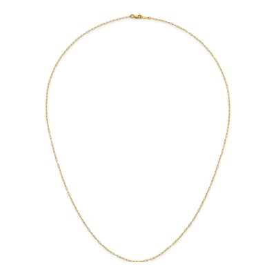 14K Yellow Gold 1.4mm Flat Oval Open Link Chain – view 6