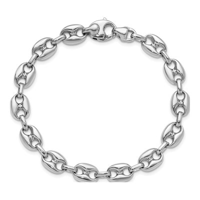 14K White Gold 8.1mm Anchor Chain Bracelet – view 5