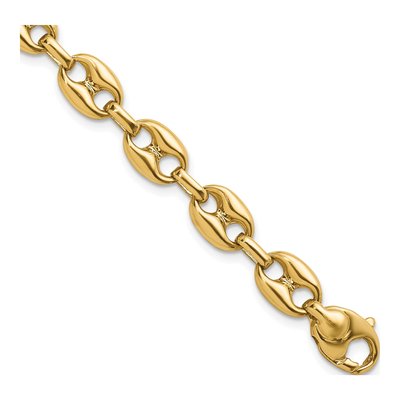 14K Yellow Gold 8.1mm Anchor Chain Bracelet