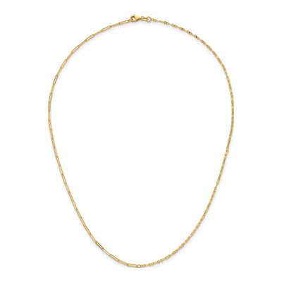14K Yellow Gold 1.8mm Paperclip Chain – view 5