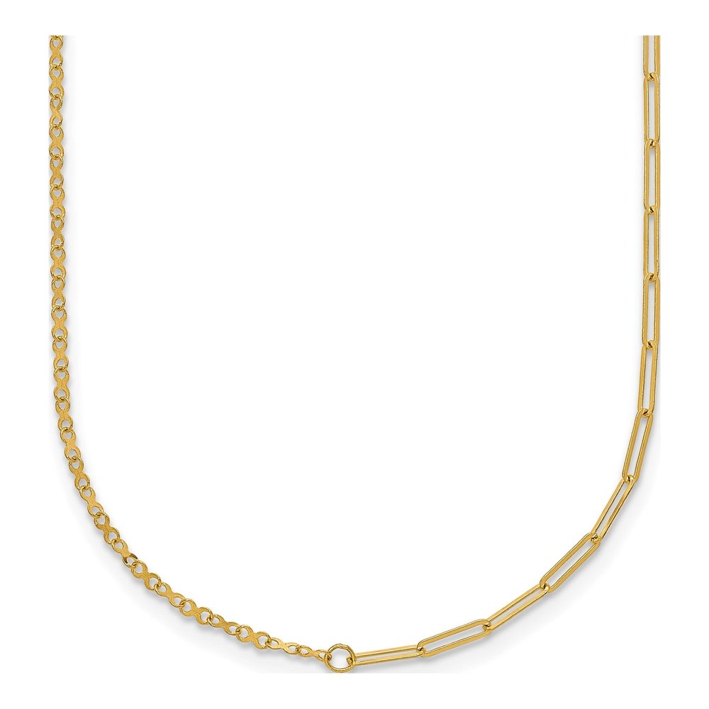 Herco 14K Yellow Gold Polished Paperclip / Infinity Link 18 Inch Necklace with Lobster Clasp