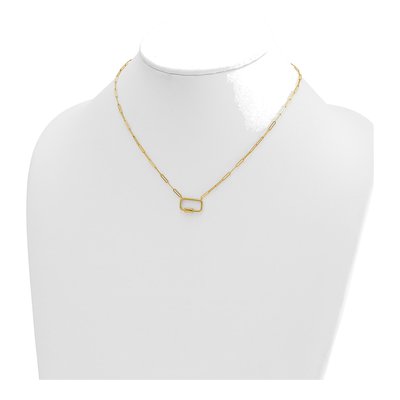 14K Yellow Gold Paperclip Necklace – view 5
