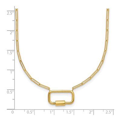 14K Yellow Gold Paperclip Necklace – view 7