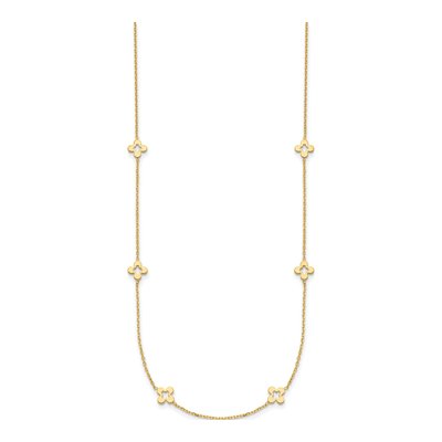 14K Yellow Gold Open Clover Station Necklace – view 3
