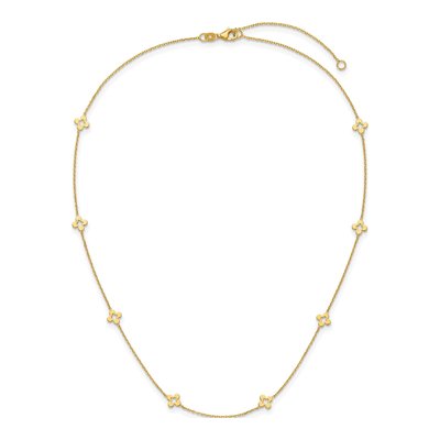 14K Yellow Gold Open Clover Station Necklace – view 5