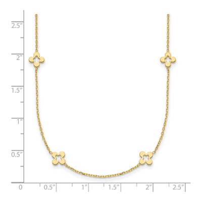 14K Yellow Gold Open Clover Station Necklace – view 6