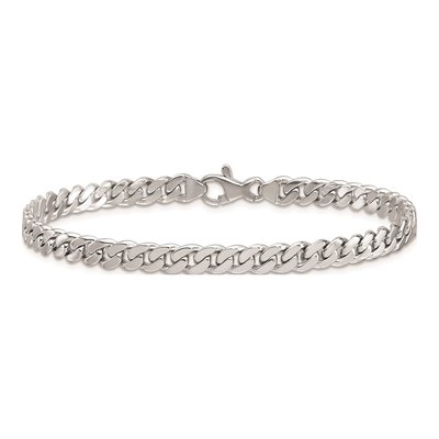 14K White Gold 5.5mm Curb Chain Bracelet – view 4