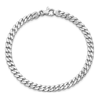 14K White Gold 5.5mm Curb Chain Bracelet – view 5