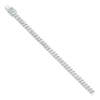 14K White Gold 7.7mm Curb Chain – view 2