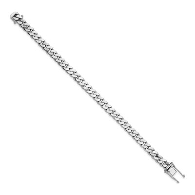 14K White Gold 7.7mm Curb Chain Bracelet – view 2