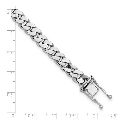 14K White Gold 7.7mm Curb Chain Bracelet – view 3