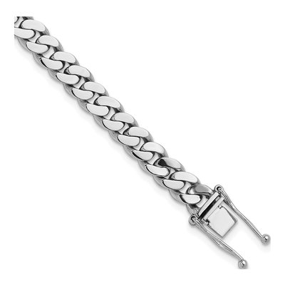 14K White Gold 7.7mm Curb Chain Anklet